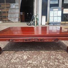 カリモク 花梨突板座卓 『未使用品』W1350