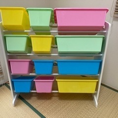 おもちゃ収納 トイハウスラック おもちゃ箱の画像
