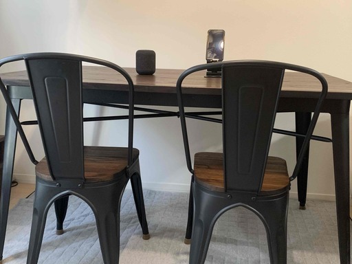 【4人掛けダイニングセット】 LOWYA（ロウヤ）無垢材・スチール