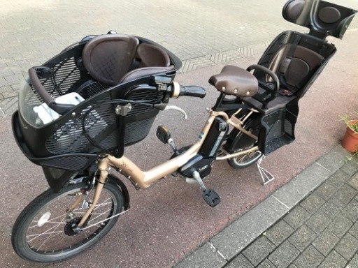 ブリジストン　電動アシスト自転車　前後チャイルドシート付き　