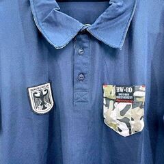 D10　BUNDESWEAR ブンデスウェアー シャツ　ネイビーカラー　LLサイズ　シャツ　ミリタリー　メンズ　半袖の画像