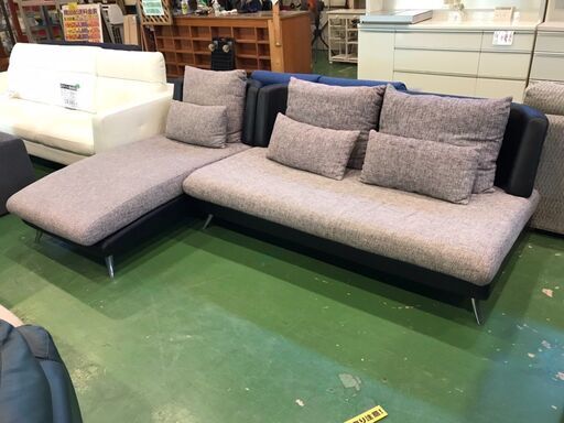 【愛品館八千代店】大型カウチソファ　ツートンカラー