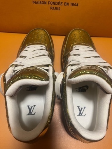 ルイ・ヴィトン ナイキ エアフォース1 By ヴァージル・アブロー ゴールド US8 JP26cm Louis Vuitton × N