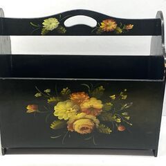 トールペイント マガジンラック 本入れ 雑誌入れ 収納 アンティ...