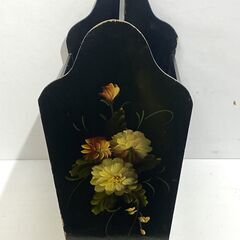 トールペイント マガジンラック 本入れ 雑誌入れ 収納 アンティーク クラシック クラシカル インテリア フラワー 花 グリーン 緑 (検 ロイズ アンティークス★買取帝国 志木店の画像