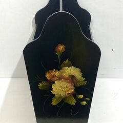 トールペイント マガジンラック 本入れ 雑誌入れ 収納 アンティーク クラシック クラシカル インテリア フラワー 花 グリーン 緑 (検 ロイズ アンティークス★買取帝国 志木店の画像
