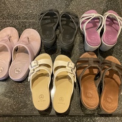 美品❗️レディースサンダル5足　クロックス　フィットフロップ
