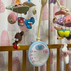 決定しました！ベビーベッド  (ミニ・キャスター付き)＋布団セット＋ベッドメリー＋吐き戻し軽減枕　付きの画像