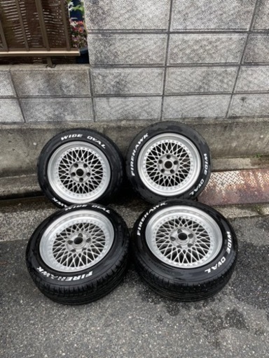weds ウェッズ プロフェッサー ホイール 4本　通し 良サイズ　メッシュ　当時物 タイヤホイール 旧車 ドリ車　BBS 深リム