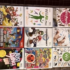 Wii ソフト9本、バランスボード、太鼓の達人用太鼓２個