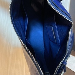 【未使用美品】コーチ COACH ショルダーバッグ ミッドナイトブルー ヴァーシティ ストライプ キャンバス ジップ ショルダーレディースの画像