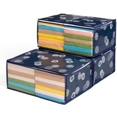 アストロ  収納ケース  衣類用 3個組  ネイビー 和柄 