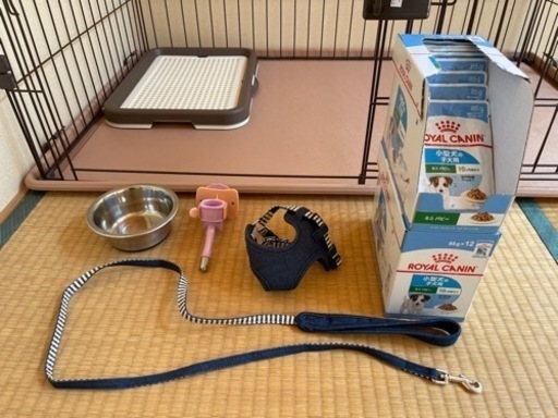 【決まりました】ペット用スライドゲージ　ペット用トイレ　リード　お皿　ペットボトル給水器　フードセット