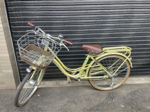 2076　イオン　自転車　24インチ　イエロー　チャリ　黄色