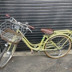 2076　イオン　自転車　24インチ　イエロー　チャリ　黄色