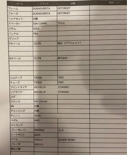 ドスノベンタ　完成品　サイズS dosnoventa