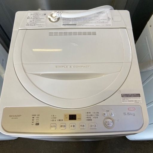 G-105 シャープ　洗濯機　ES-GE5C 5.5キロ　白　19年製　