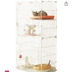 キャットケージ2段（アイリスオーヤマ）＆猫飼育セットの画像
