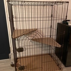 キャットゲージ2段/水皿付き！の画像