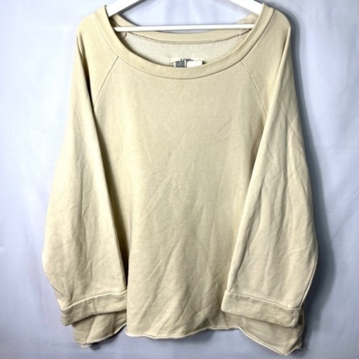 LIMI feu リミ フゥ プルオーバー ラグラン トレーナー スウェット アイボリー 無地 S 日本製 希少 正規品 古着 カジュアル ウェア