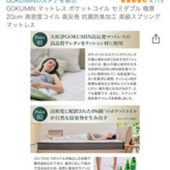 GOKUMIN セミダブル(厚さ20cm)スプリングの画像