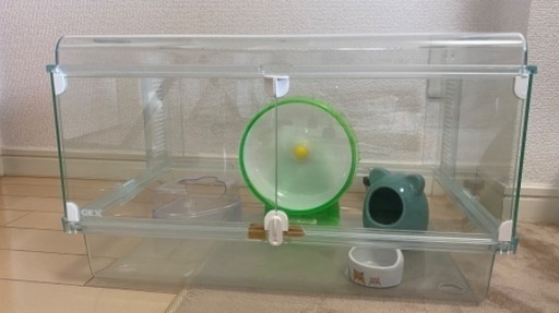 グラスハーモニーのハムスター飼育セット（ハムスターゲージ、回し車、お家、トイレ、エサ入れセット）