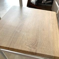 【訳有品】少しグラ付き有り。ダイニングテーブル　セット　木目調　×  ホワイトの画像