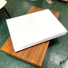 ローテーブル センターテーブル リビングテーブル コーヒーテーブル 回転 可動天板 モダン シック 伸縮  白 ホワイトの画像