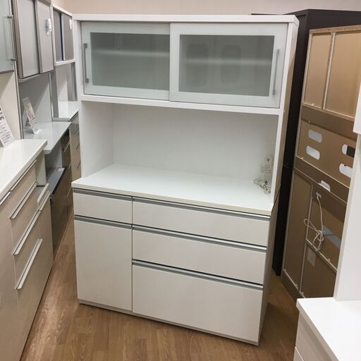 ニトリ 食器棚 キッチンボード キュリー120KB ホワイト H181×W120×D51 クリーニング済み KJ799