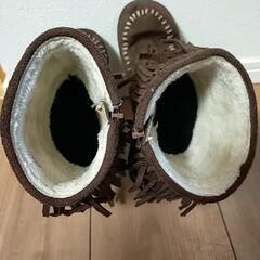 18cm♡フリンジ スウェード ブーツの画像