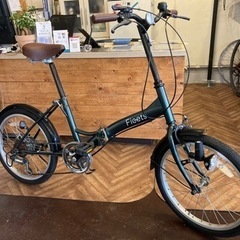 6段変速】20インチ折りたたみ自転車 モスグリーン