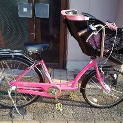 FIN 22吋/26吋 子供乗せ自転車 内装3段/LEDオート/ピンク