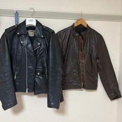 vintageライダース　2着　黒　茶　ブルックス激安の画像