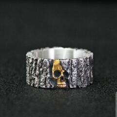 j→→→m17-22  シルバースカルリング☆ オープンリング 指輪 シルバー ヨーロッパ アクセサリー ヴィンテージ レトロ ファッション ジュエリー 3の画像