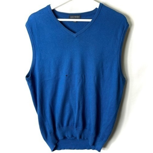 JOHN SMEDLEY ジョンスメドレー ニット ベスト ブルー 青　M イングランド製 希少 名品 正規品 古着 カジュアル ウェ