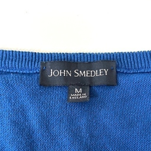 JOHN SMEDLEY ジョンスメドレー ニット ベスト ブルー 青　M イングランド製 希少 名品 正規品 古着 カジュアル ウェ