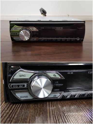 パイオニア カロッツェリア DEH-380 CDデッキ 動作良好 AM FM ラジオ 1Dim ホンダ 変換付き 24P カーオーディオ