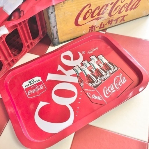 コカコーラ　トレー　木箱　木枠　ビンテージ　缶　のぼり　コレクション