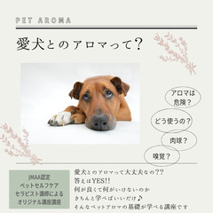 １０月２６日開催！！ペットアロマfor DOG講座　〜犬の嗅覚と肉球〜