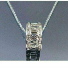 ▼j←←←m18-10番チェコ製クリスタル使用RomanNumeralリングネックレスの画像