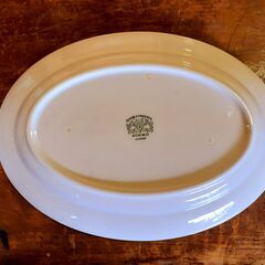 在庫9枚！ ヴィンテージ NIKKO ダブルフェニックス ブドウ柄 ブルー オーバル皿 長皿 昭和レトロ　/TJ-0443 南の画像