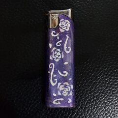 ハンドメイド デザインライター(白薔薇×透け紫)