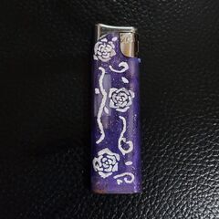 ハンドメイド デザインライター(白薔薇×透け紫)の画像