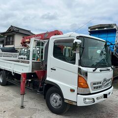 【1年車検付き】日野レンジャー4トン　トラック　ターボ　4段クレ...