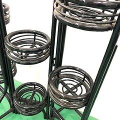 花台 フラワースタンド パーティション 折りたたみ可能 ブラックの画像