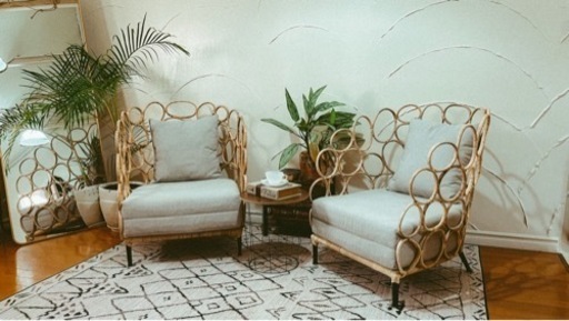 １つ売れました　値引き☆ 椅子　家具　ラタン　バリ風