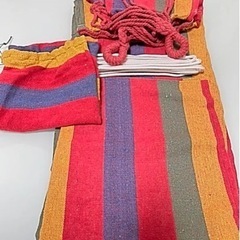 新品　ハンモック キャンプ　綿100% ポーチ付きの画像