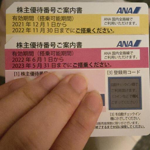ANA株主優待＆グループ優待券　各2枚