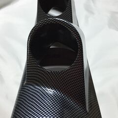 2F-4084 中古 社外メーター 3連　カーボン調取付パネル　ピラー・ダッシュボード取付パネル　スピードメーター　タコメーター 他 直径53㎜ の画像