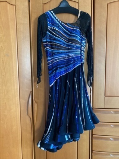 社交ダンスドレス　ラテンブルー